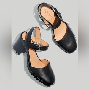 Madewell The Claudie Heeled Lugsole Mary Jane in Leather 7